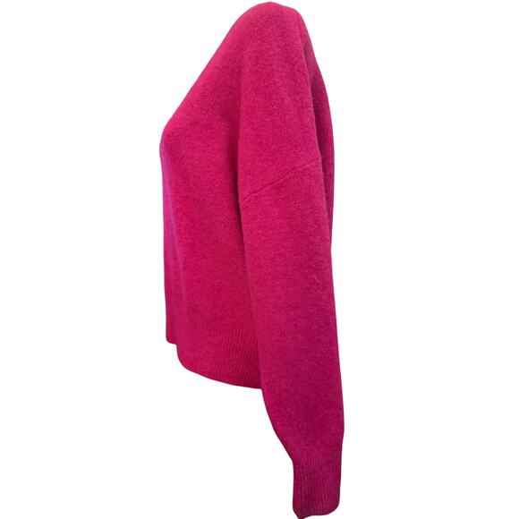 ZARA Barbie Hot Pink V-Neck Sweater, Size Medium - Picture 3 of 6